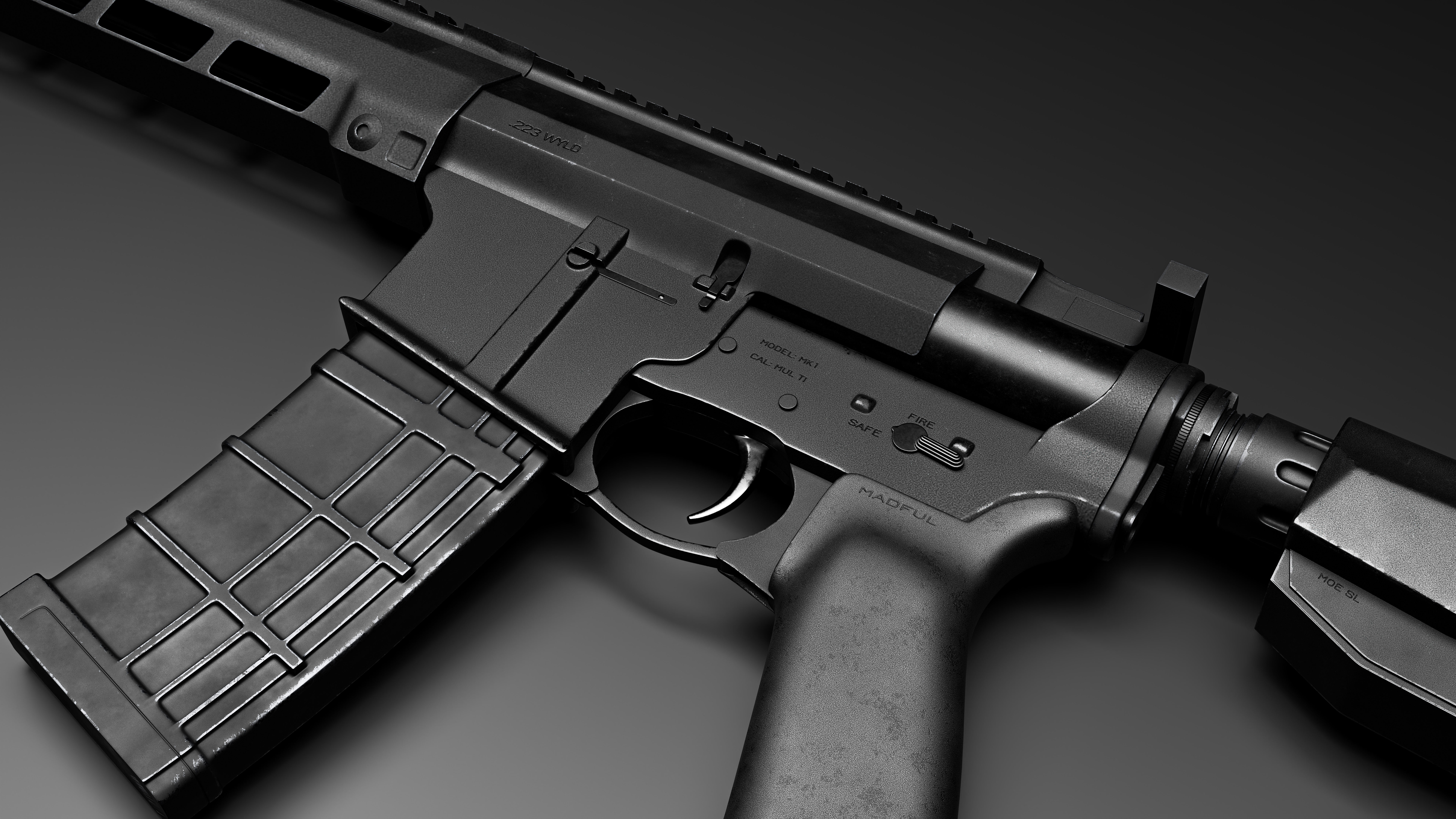 Realistic Tactical Assault Rifle High Poly Cinematic Weapon | Fab