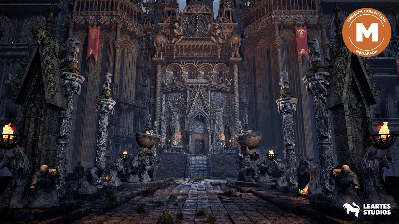 商品 Dark Fantasy Castle Environment Megapack ( Fantasy Castle Soulslike Fantasy 3D ) 的媒体 1