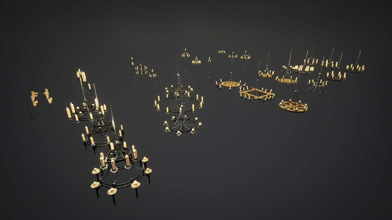 Media 1 for listing Medieval Candle Lamps Collection