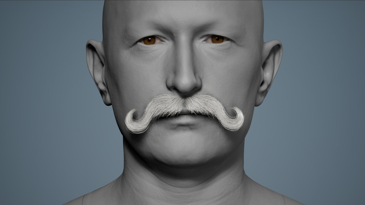 Media 1 for listing Curled Mustache 01 - MetaHuman Mustache Groom