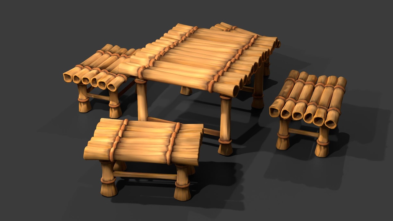 Media 1 for listing Bamboo table stools set