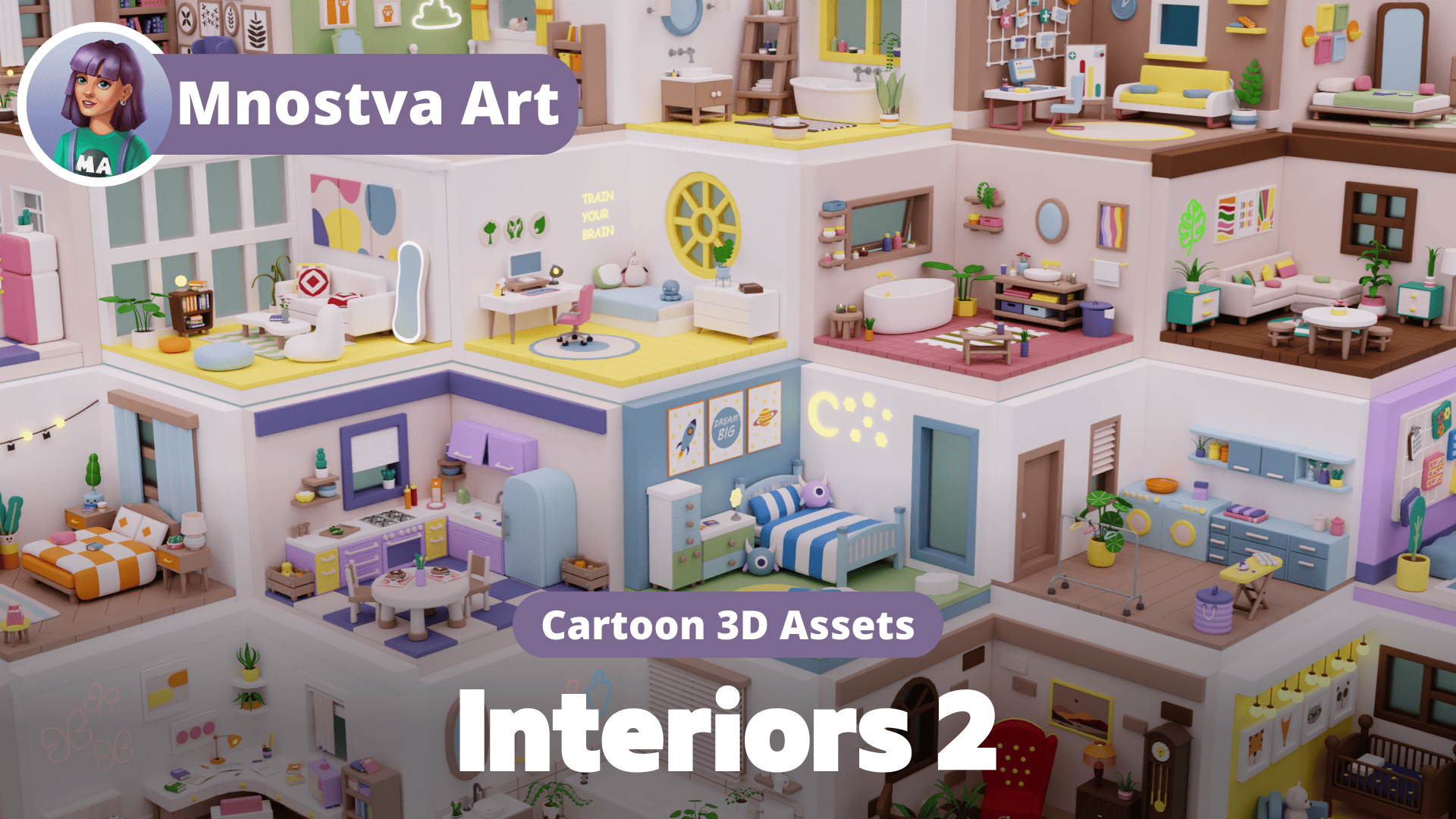 Cozy Cartoon Rooms Interior 2 | Fab