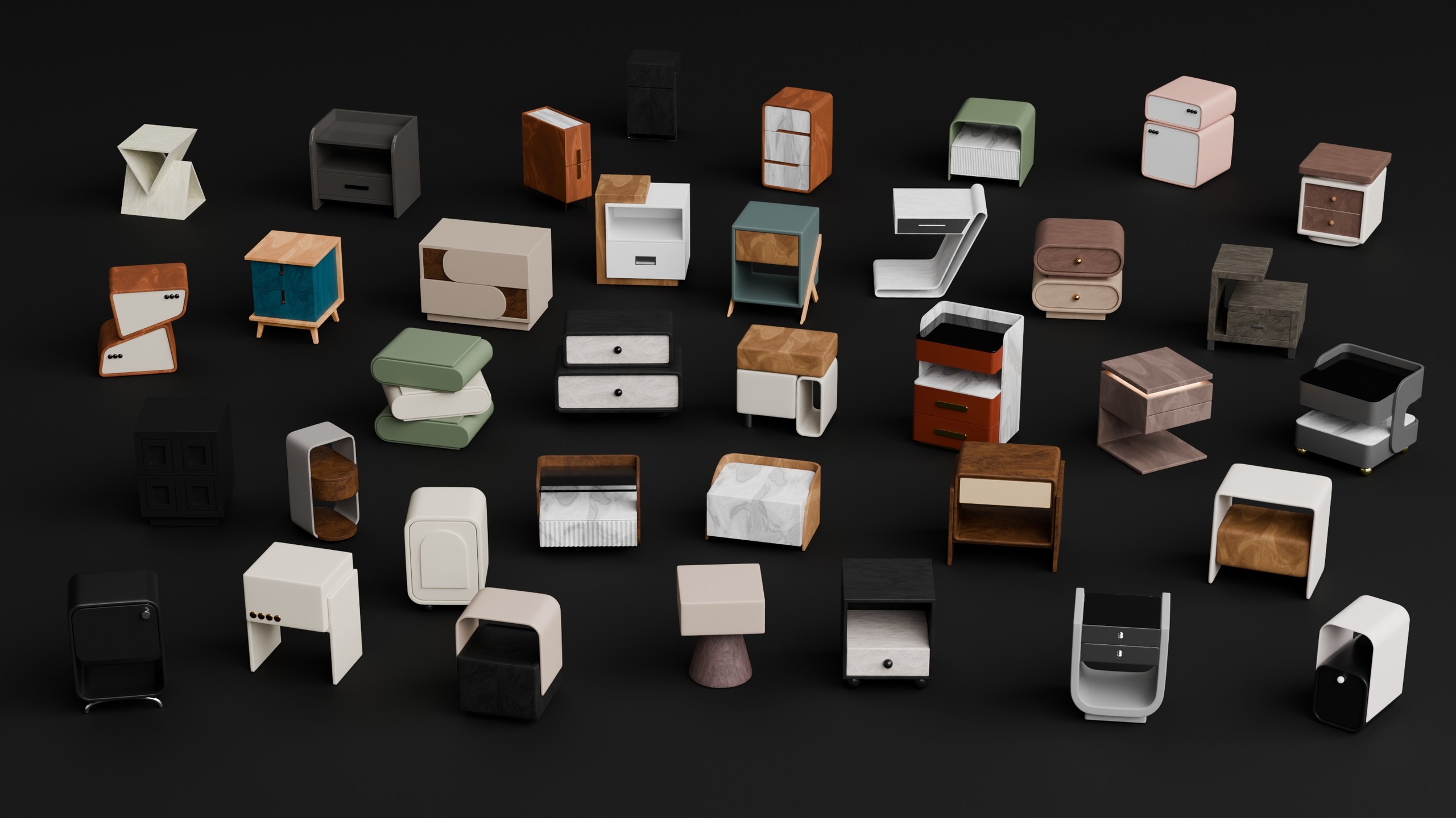 Media 1 for listing Stylized Low Poly Bedside Table Pack