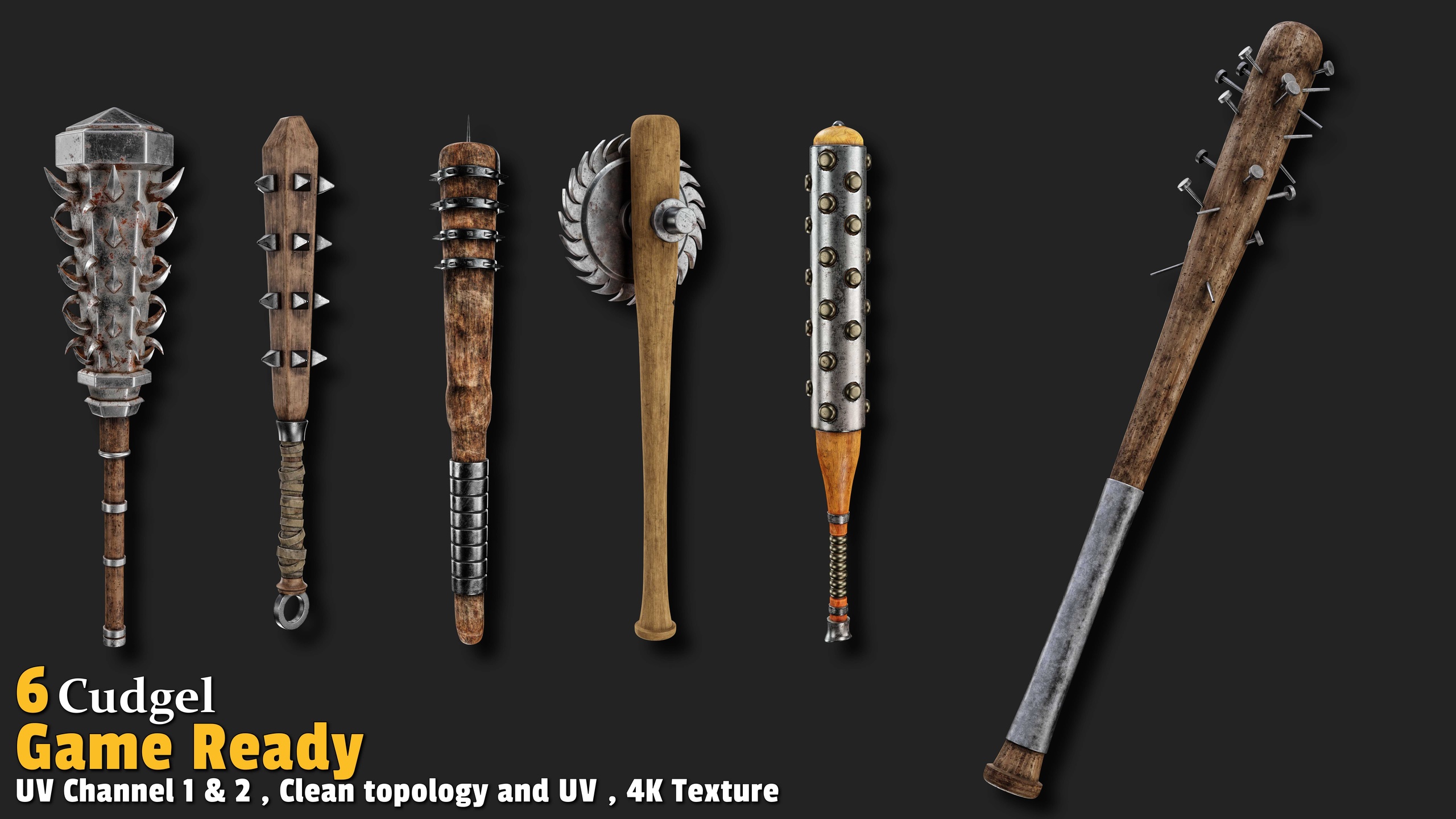 Media 1 for listing 6 Medieval Cudgel Game Ready