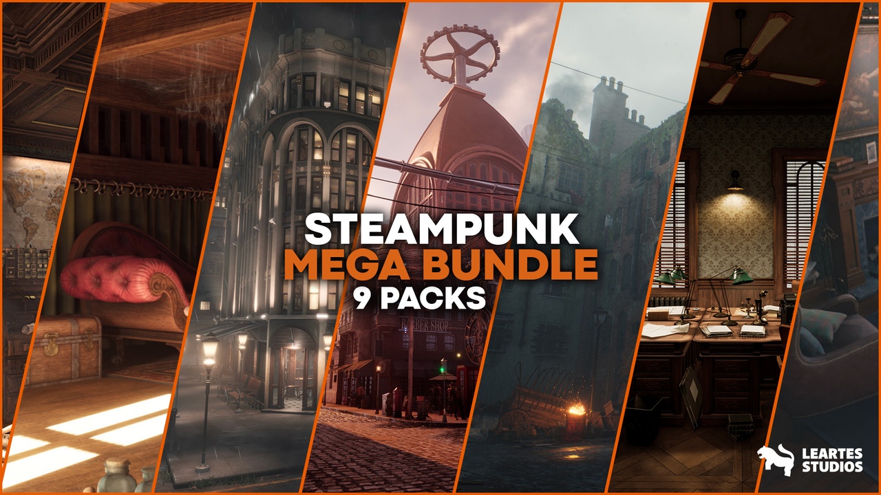 Media 1 for listing Steampunk Victorian Environments Megabundle ( Steampunk Steampunk Bundle 3D )