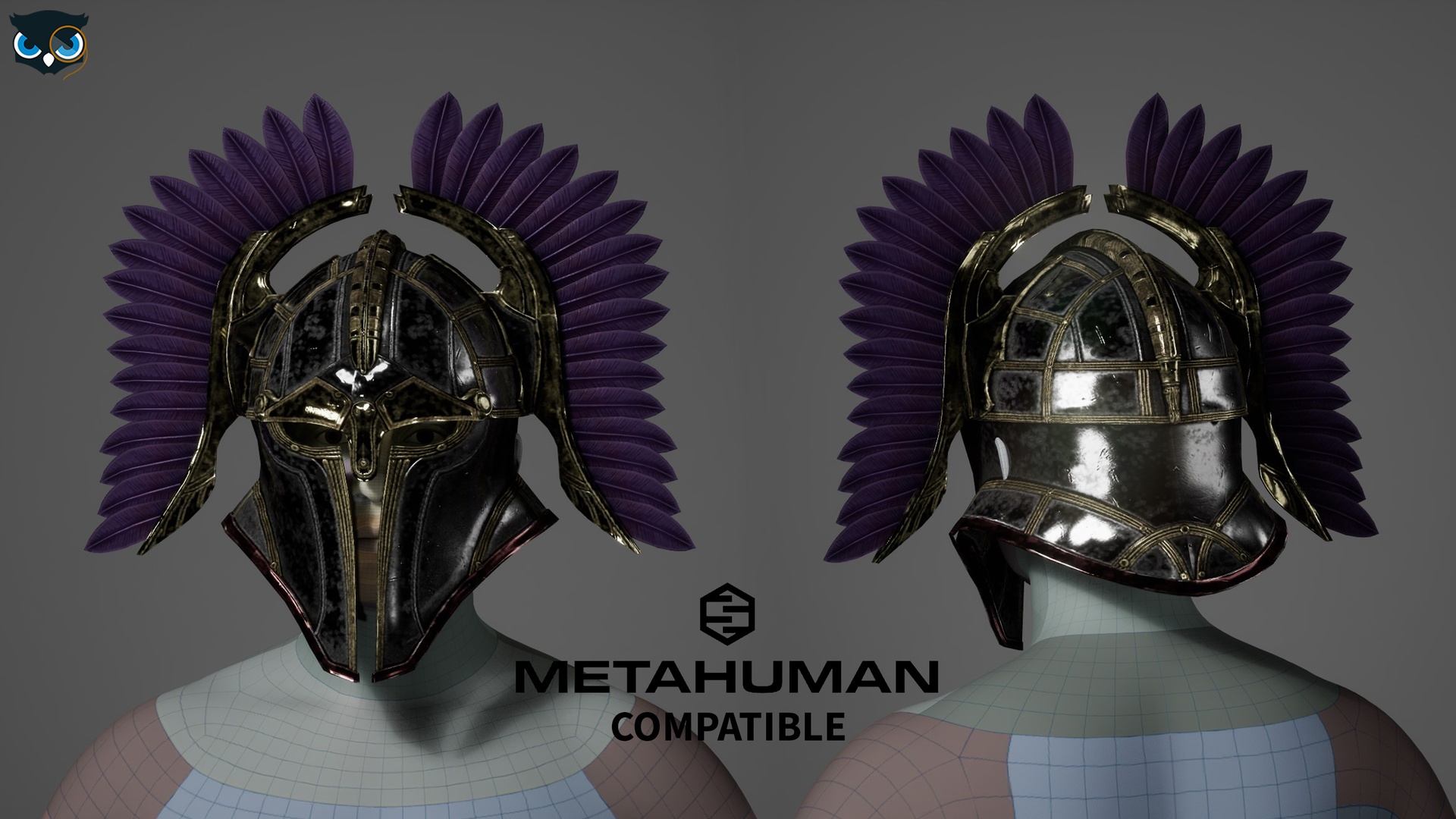 Media 1 for listing Realistic Knight Helmet Metahuman Compatible Fantasy Armor