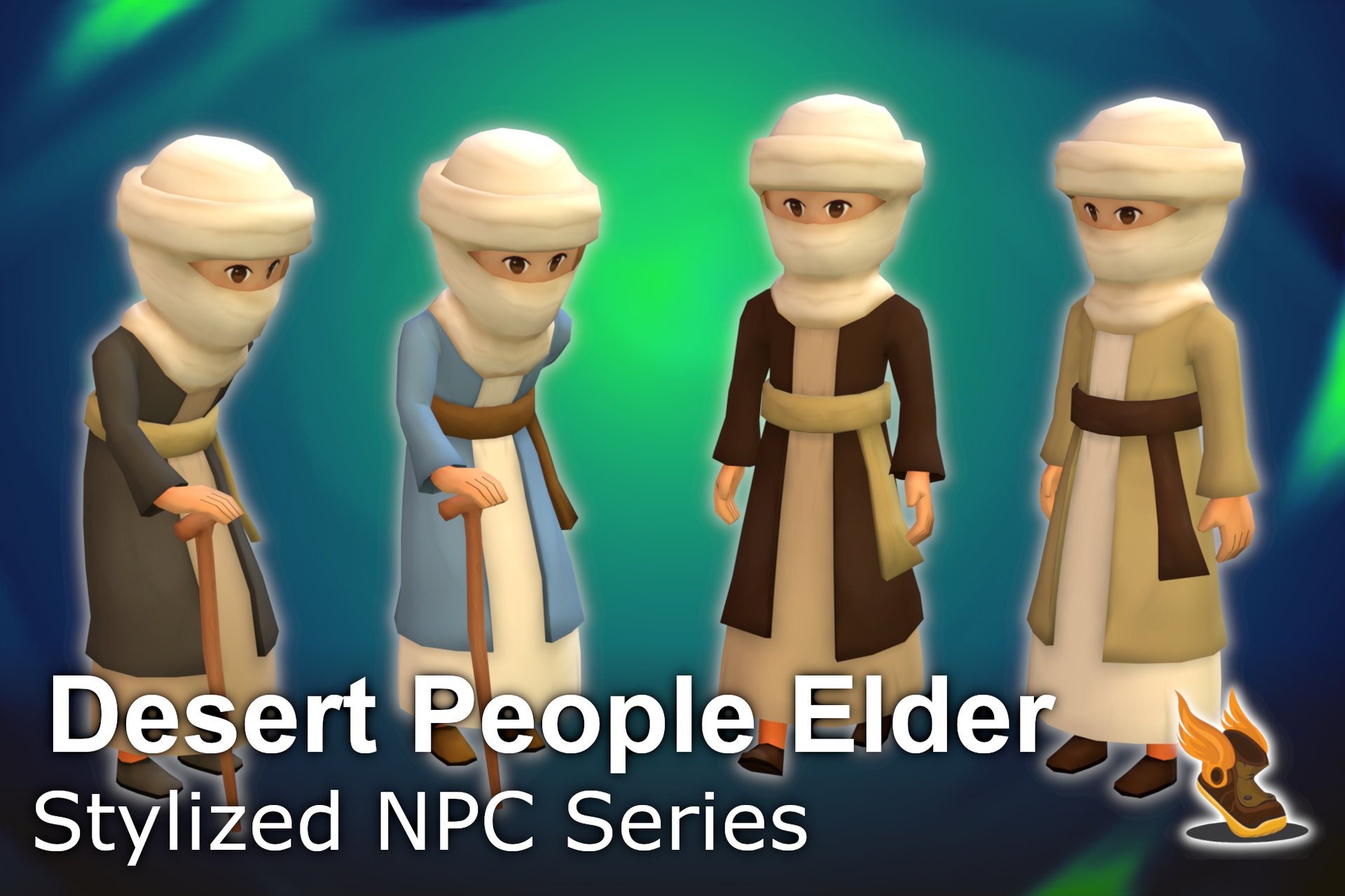 Media 1 for listing Stylized NPC - Desert People Elder