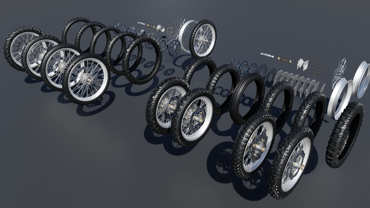Media 1 for listing Off-road Motorcycle Wheel Kit - Tires, Rim, Hub, Wheel, Sprocket, Disc-brakes