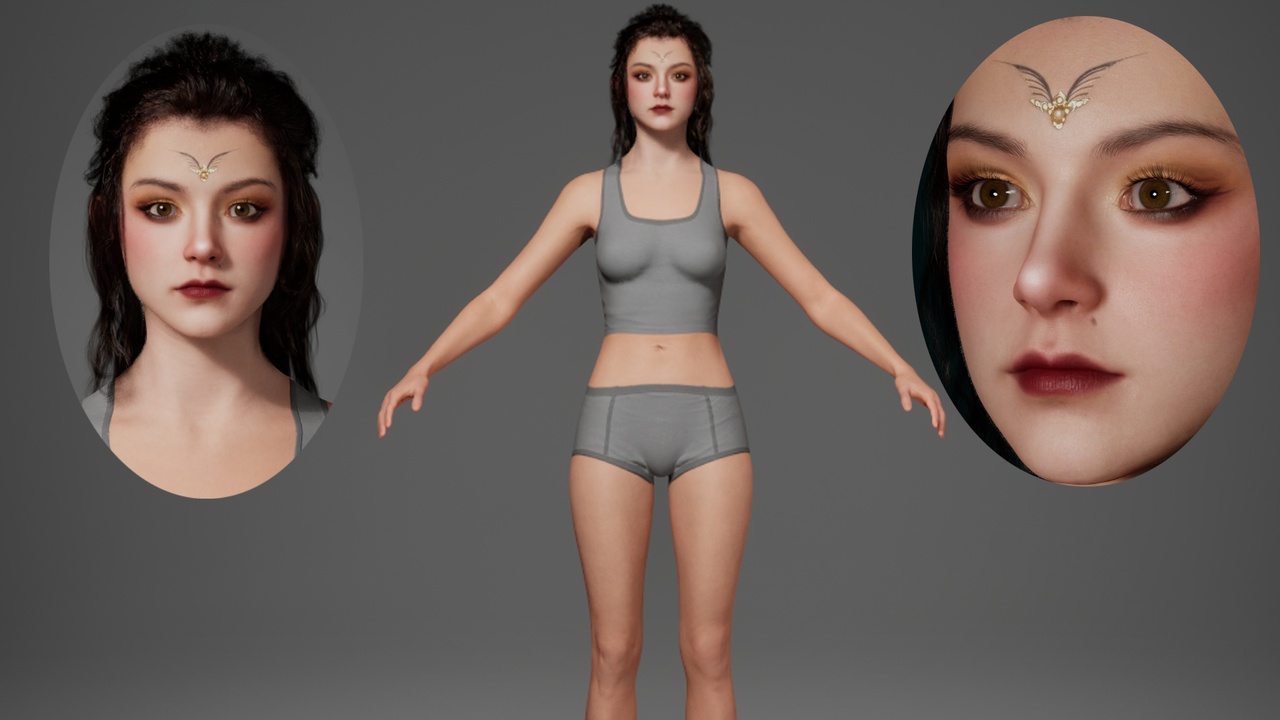 Media 1 for listing Editable MetaHuman Beauty - Gan Xuan.With hair, no clothing included.