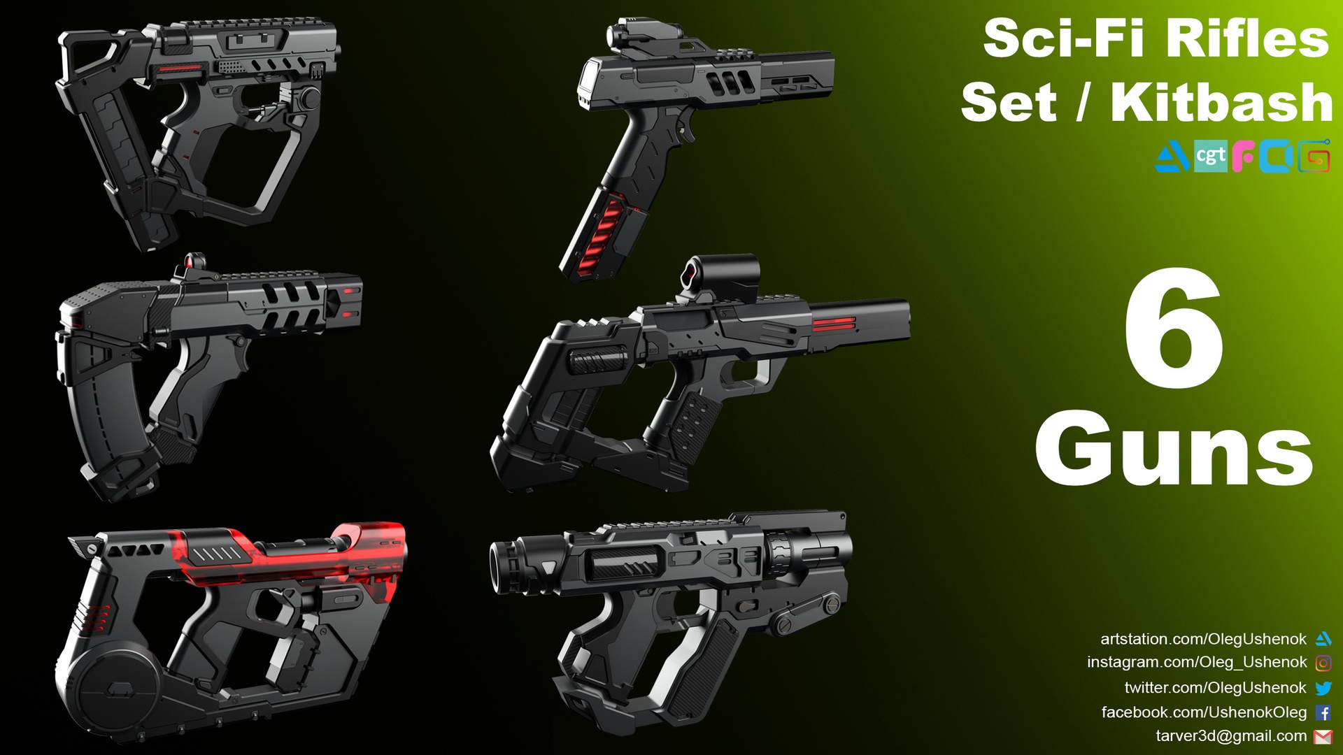 Media 1 for listing Sci-Fi Guns Set "Alpha"