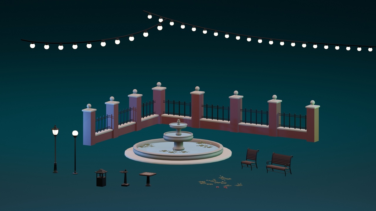 City Park Pack - Stylized Environment Kit | Fab