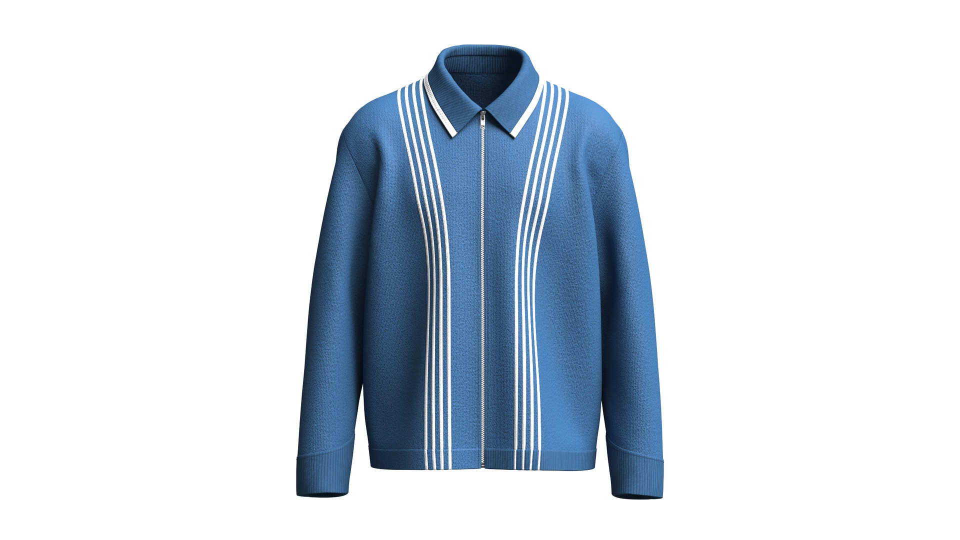 Media 1 for listing Men Vertical Striped Zip - Up Jacket | High Poly