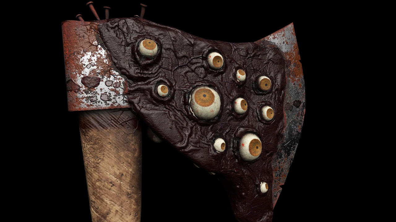 Media 1 for listing The Thousand-Eyed Hatchet |  Organic Axe | Cursed Melee Weapon
