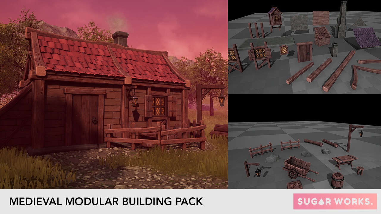 Media 1 for listing Modular Medieval Building Pack - Stylized Fantasy