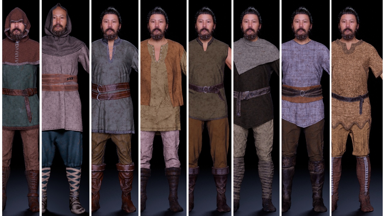 Media 1 for listing Medieval Cloth Bundle - Metahuman - Parametric - Re-Colorable - LowPoly