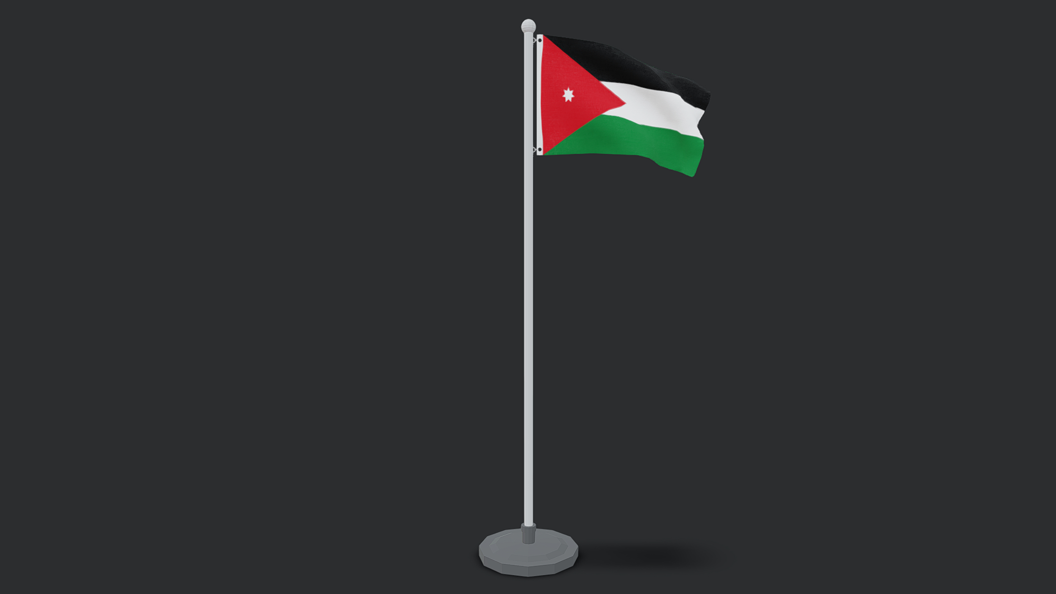 Low Poly Seamless Animated Jordan Flag | Fab