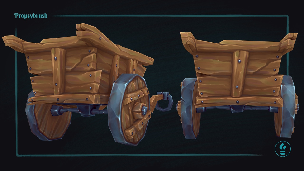 Media 1 for listing Low Poly Stylized Cart – Hand-Painted Game-Ready 3D Asset