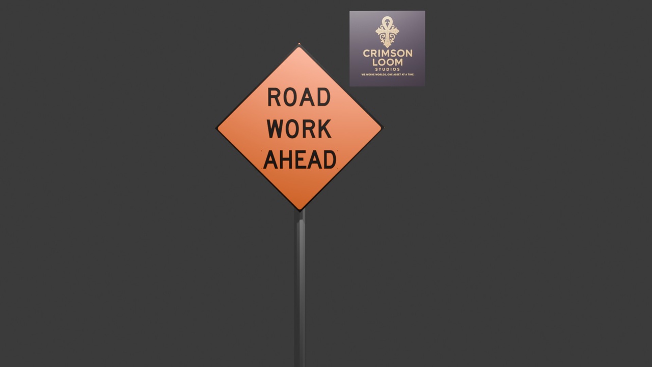 Media 1 for listing Road Work Ahead Sign - 3D Game Ready Asset