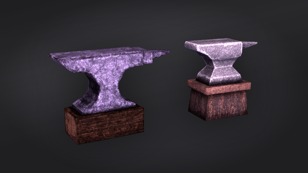 Media 1 for listing Medieval Anvil Set – Stylized Blacksmith Props
