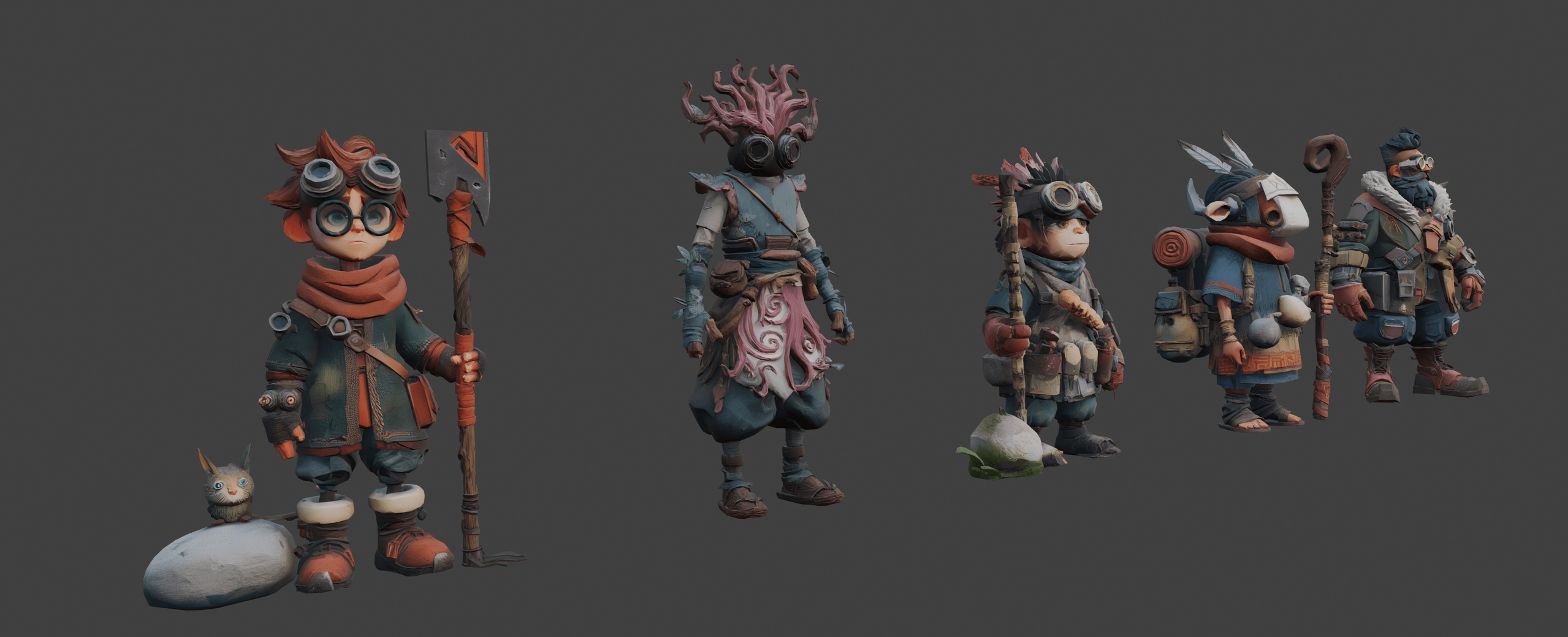 Media 1 for listing Wilderness Oddfolk Explorers 🧭 (LowPoly)