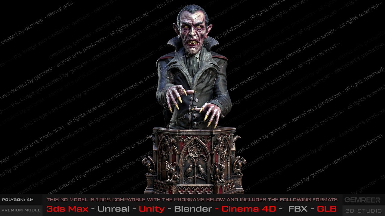 Media 1 for listing Count Dracula Printable Figure – Print Ready