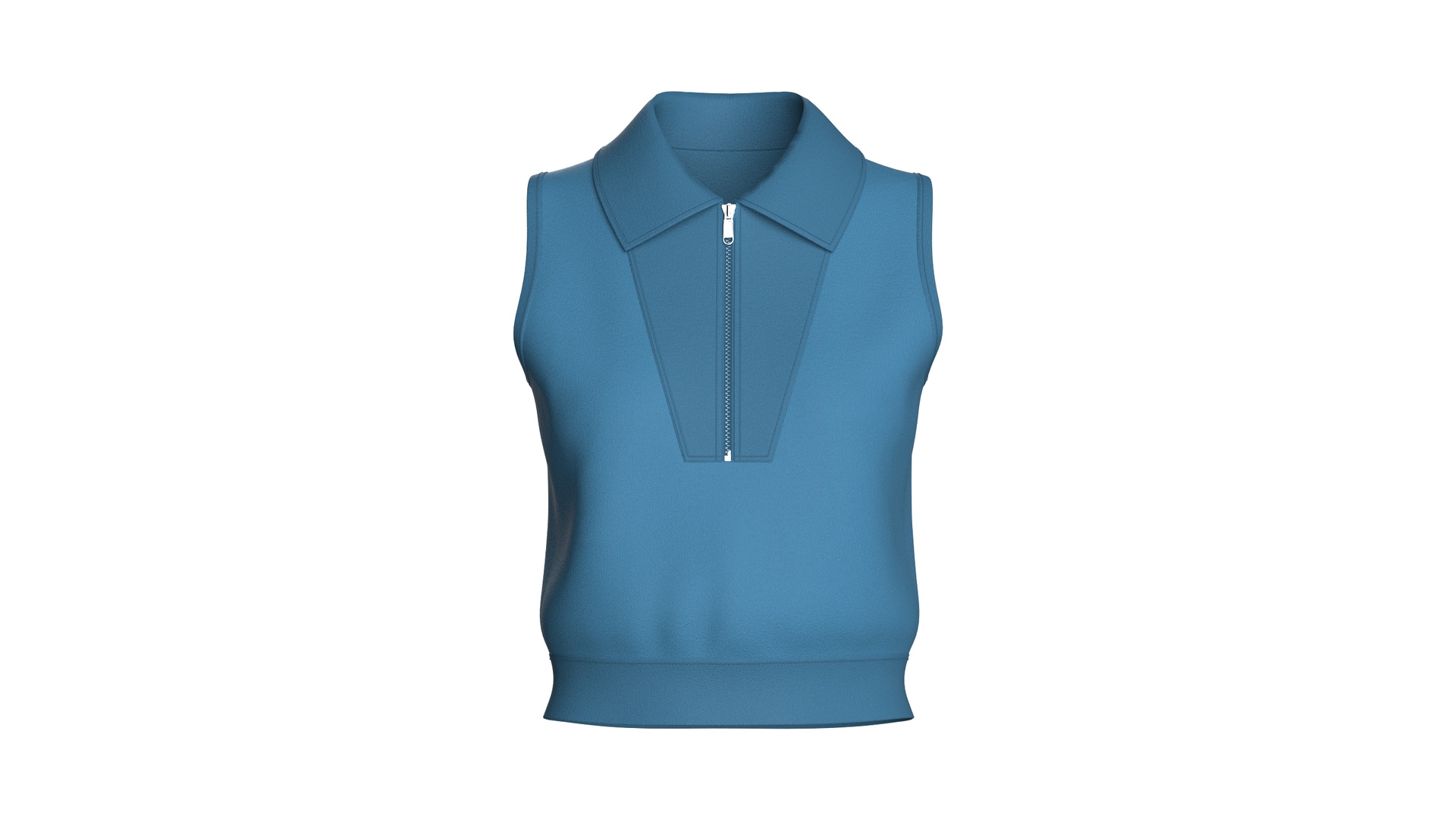 Media 1 for listing Girls Sleeveless Half - Zip Crop Jacket | High Poly