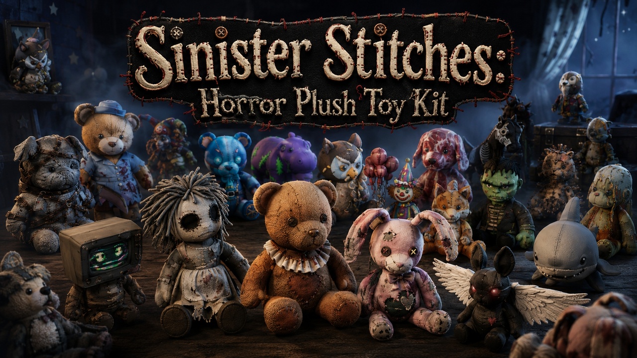 Media 1 for listing Sinister Stitches: Horror Plush Toy Kit