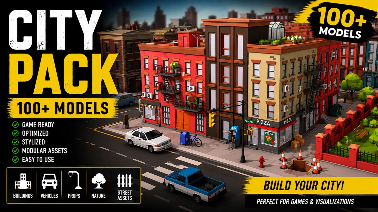 Media 1 for listing Stylized City Pack | 100+ Props