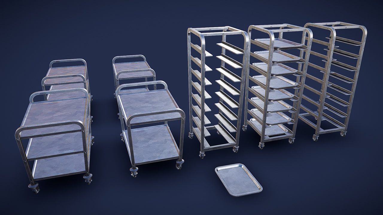Media 1 for listing Stylized Commercial Tray Rack and Kitchen Cart - Game Ready