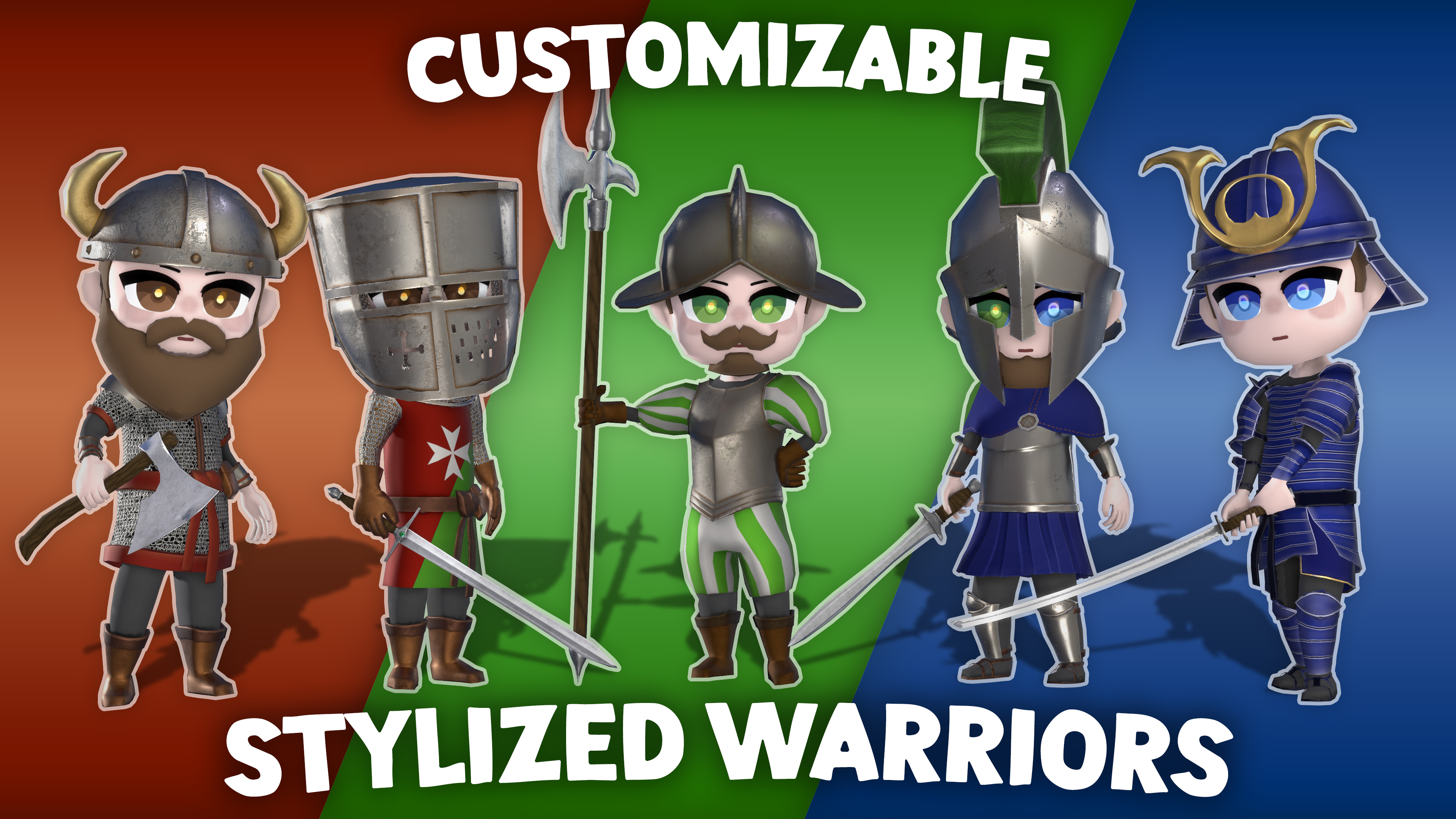 Stylized Warriors - Modular Low-Poly 3D Characters | Fab