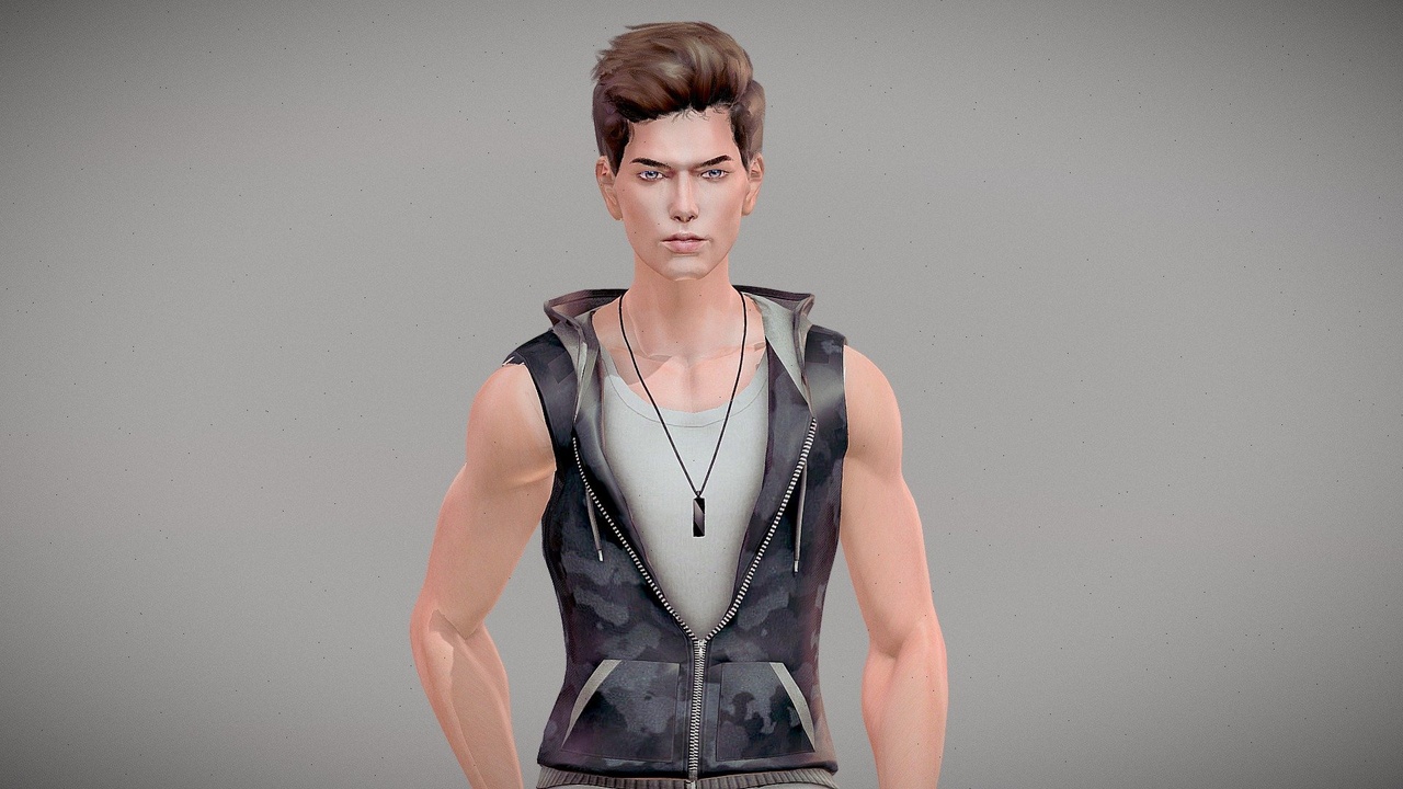 Media 1 for listing Techwear-boy Low-poly 3D model (Rigged + PBR)