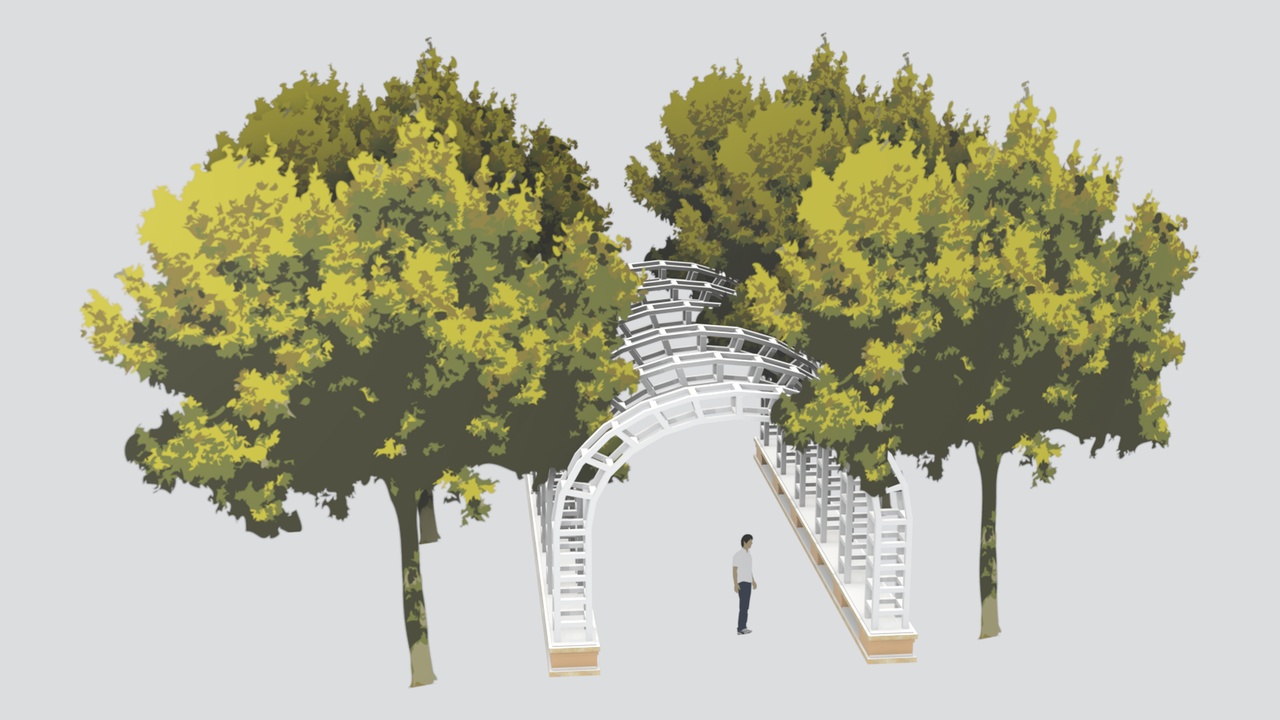 Media 1 for listing White Arched Lattice Trellis Garden Tunnel 3D Model