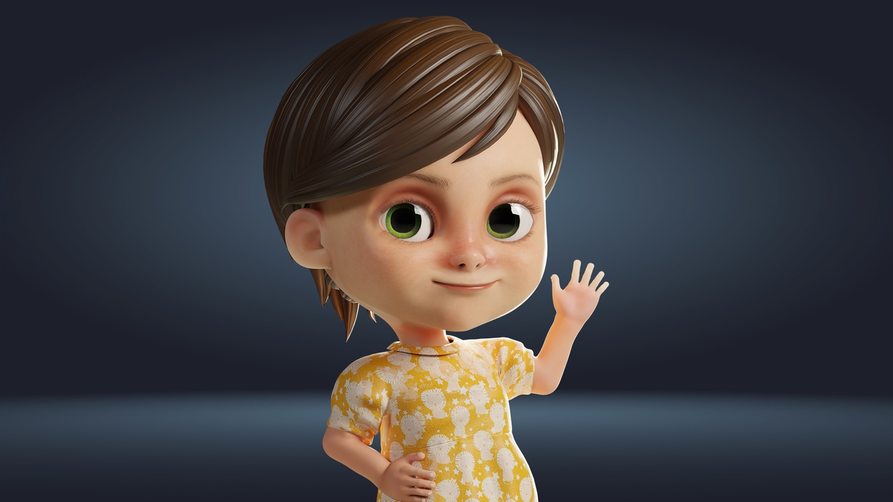 商品 Cartoon Cute Girl Rigged 的媒体 1