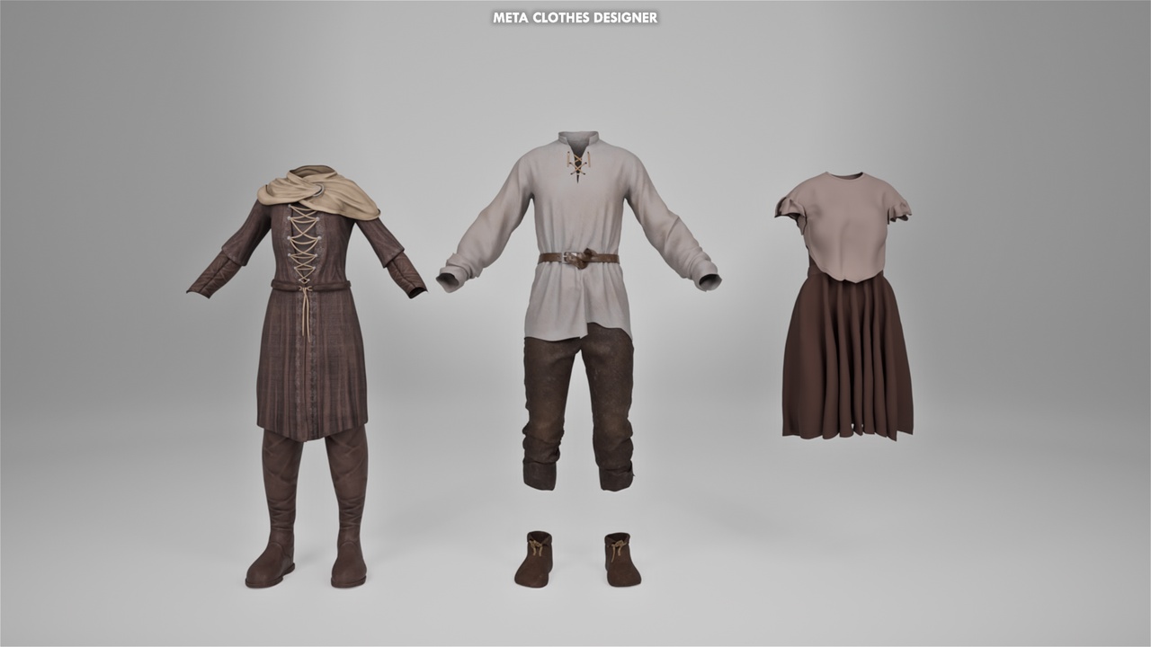 Media 1 for listing Metahuman - Medieval Clothes & Dress (Metahuman Clothing)