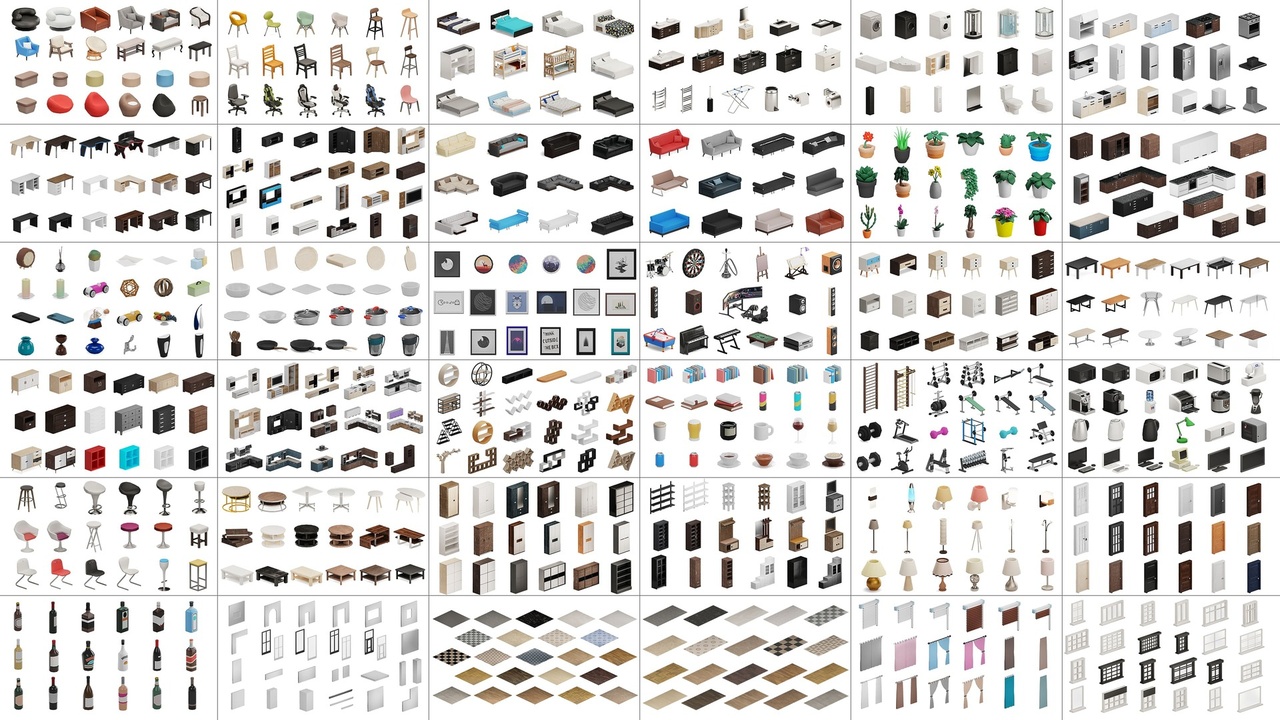 Media 1 for listing Realistic Furniture - Low Poly 3D Models Pack