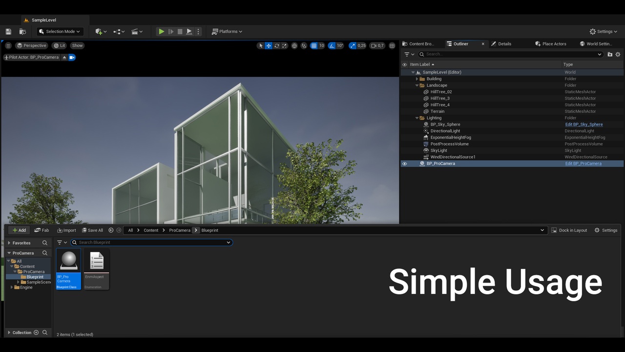 Media 1 for listing Pro Camera v1.3 (With Vertical Tilt Correction) For Unreal Engine 5.7