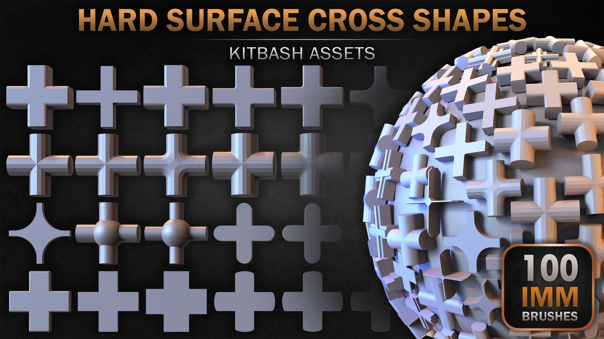 Media 1 for listing 100 Hard Surface IMM Cross Shapes