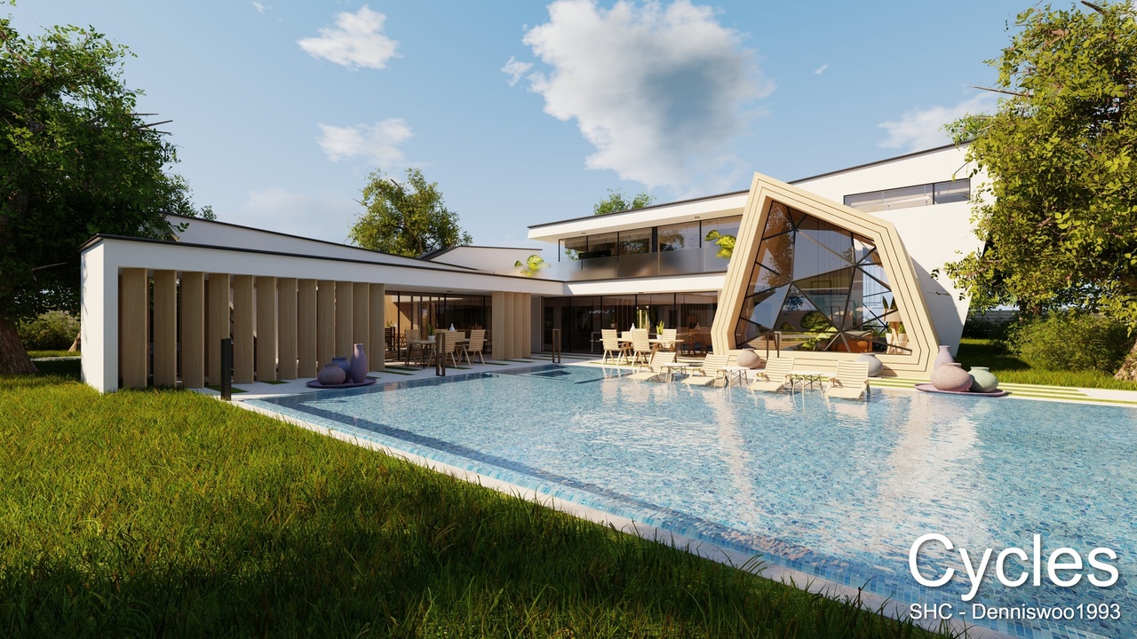 Media 1 for listing Modern villa 2021 Blender Eevee and Cycles 3