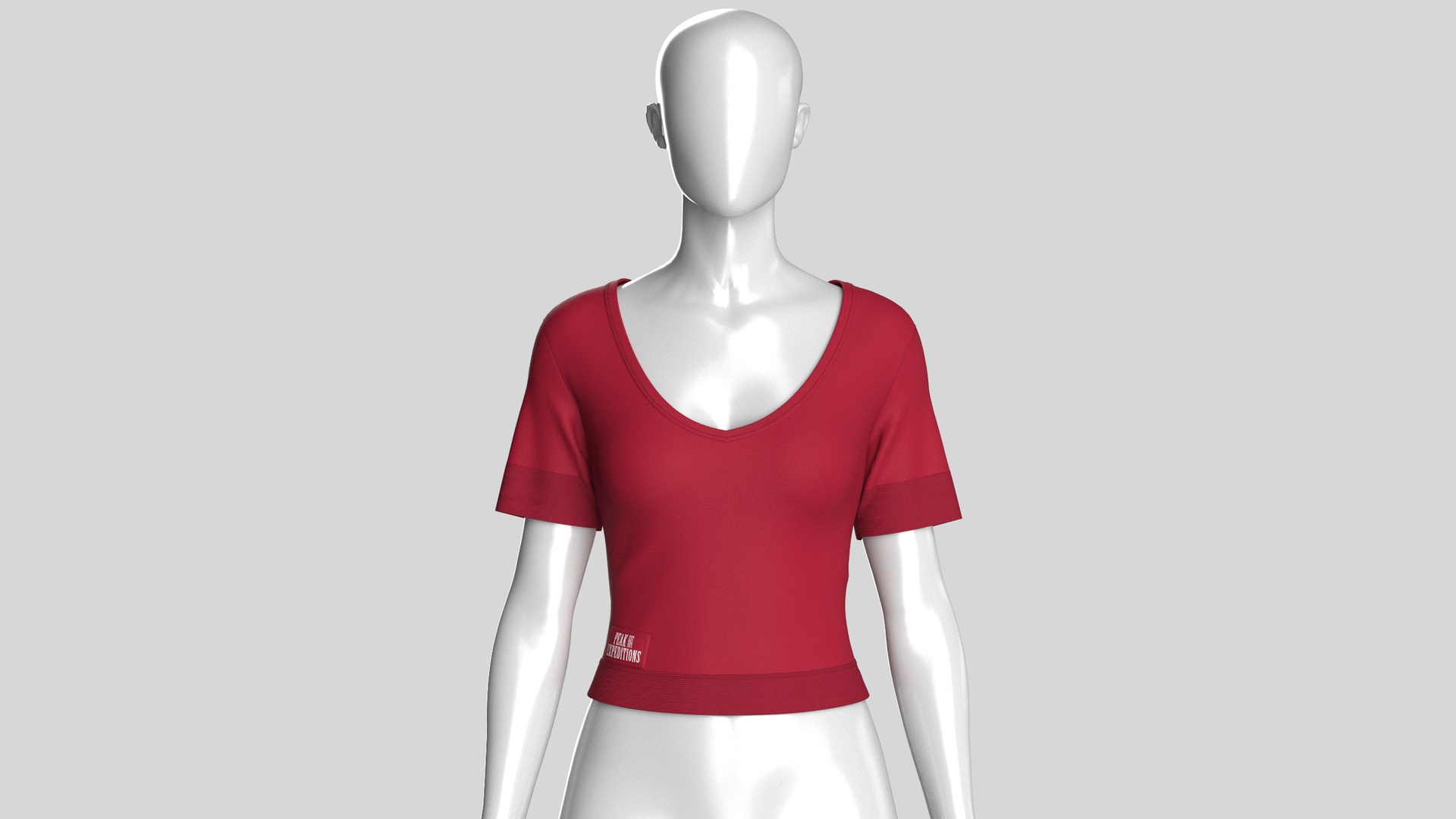 Media 1 for listing Girls V-Neck Short Sleeve Crop Top | High Poly