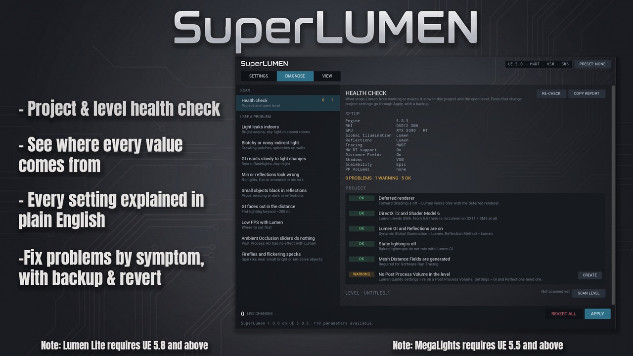 Media 1 for listing Super Lumen, Nanite, LOD