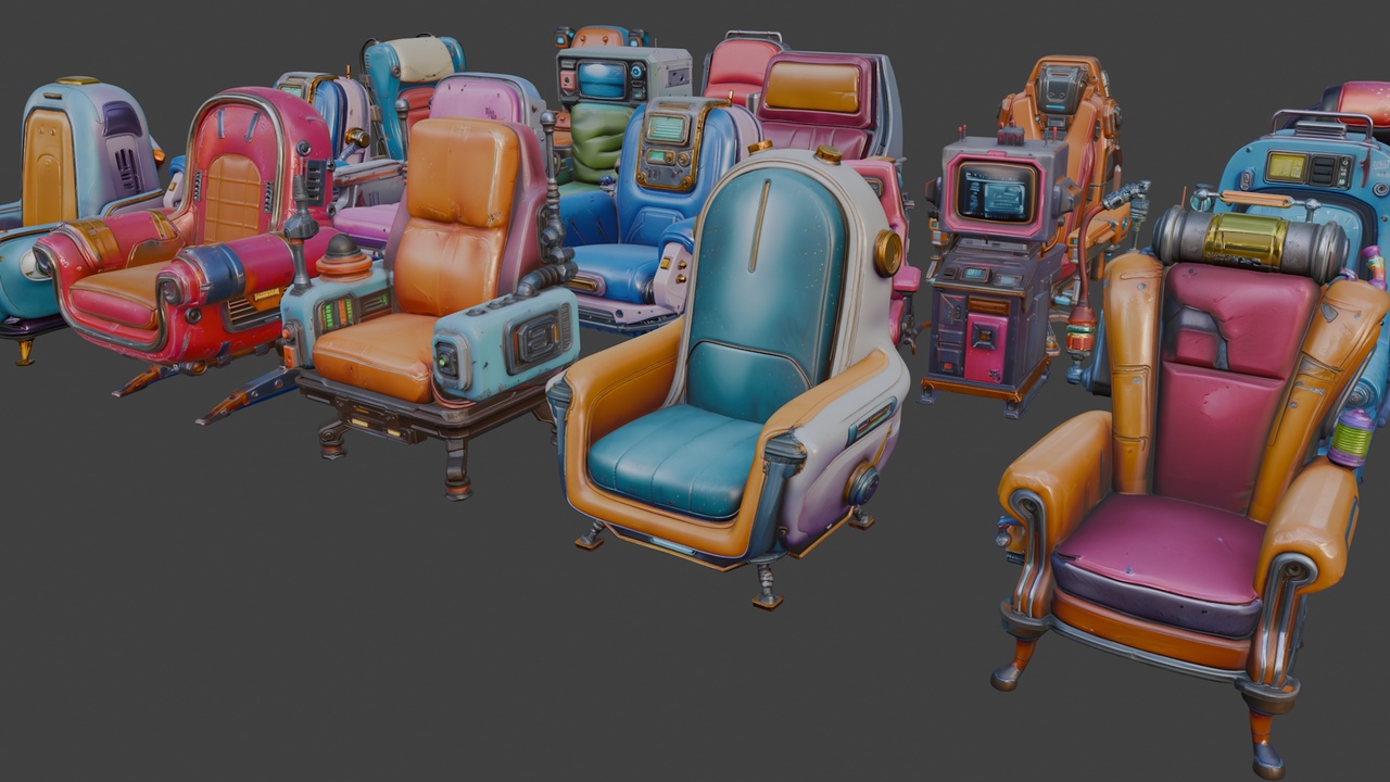 Media 1 for listing 🚀 Stylized Sci-Fi Armchairs