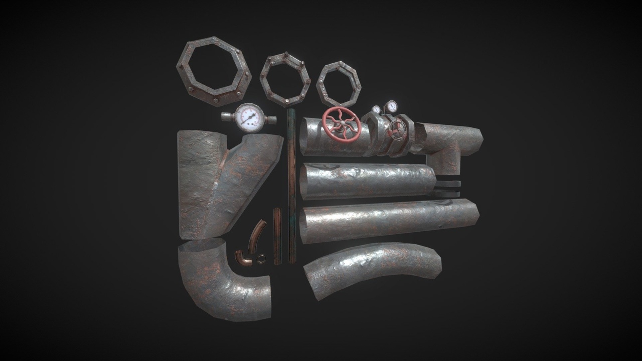 Media 1 for listing Rusted pipes modular kit