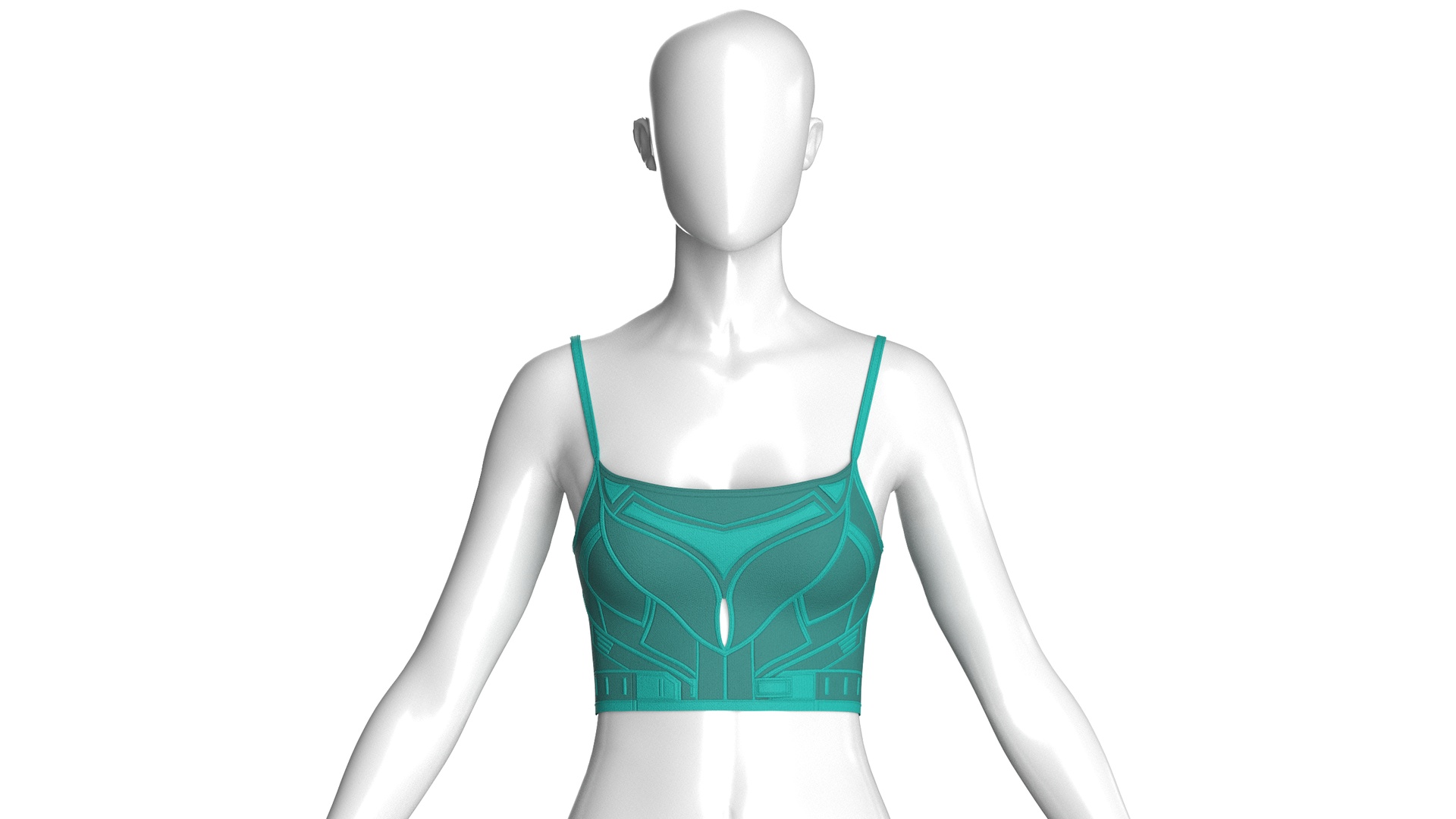 Media 1 for listing Girls Sleeveless Crop Top With Panel Print | High Poly