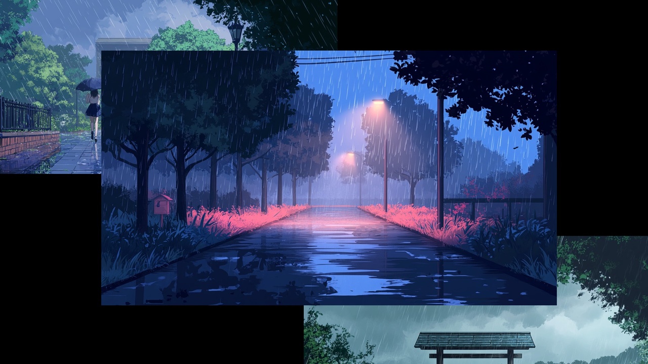 Asian Rainy Backgrounds 제품 등록을 위한 미디어 1개