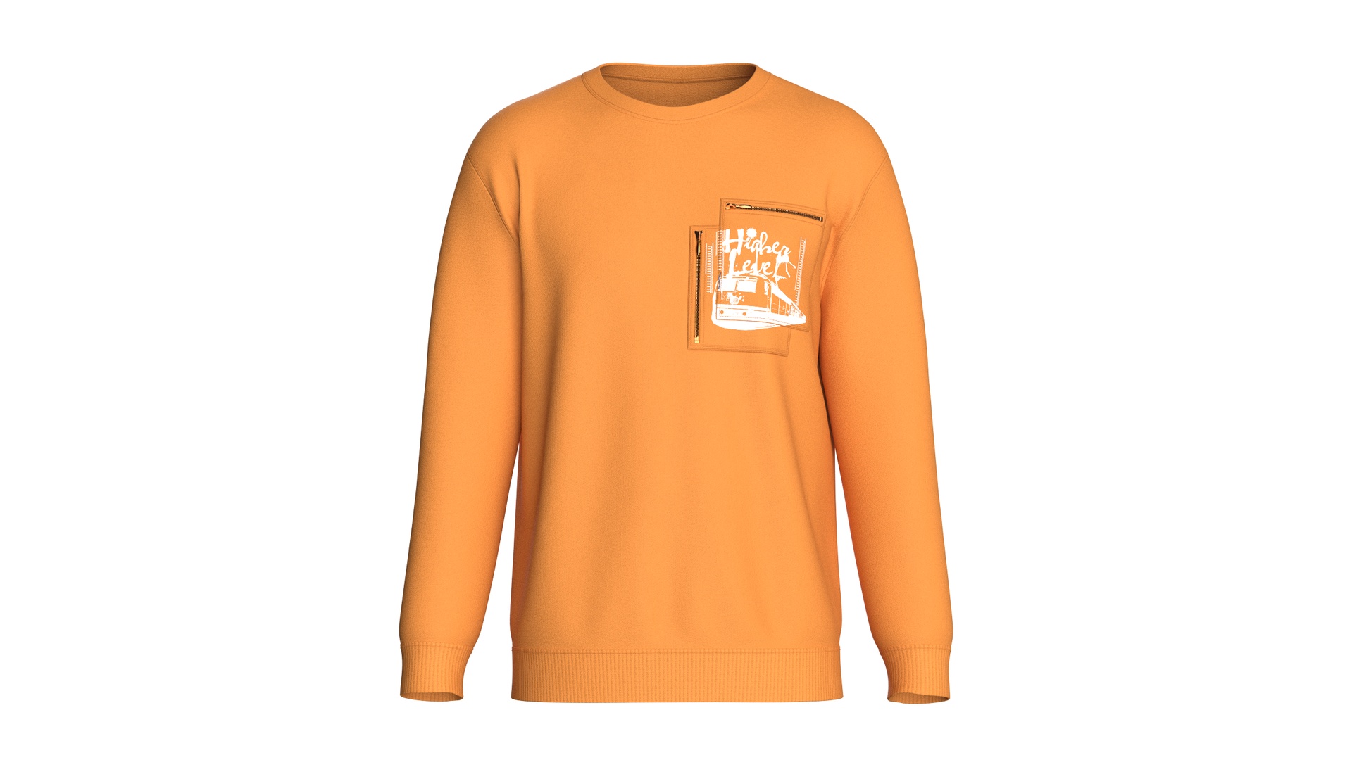 Media 1 for listing Men Printed Double Layer Zip Pocket Sweatshirt | High Poly