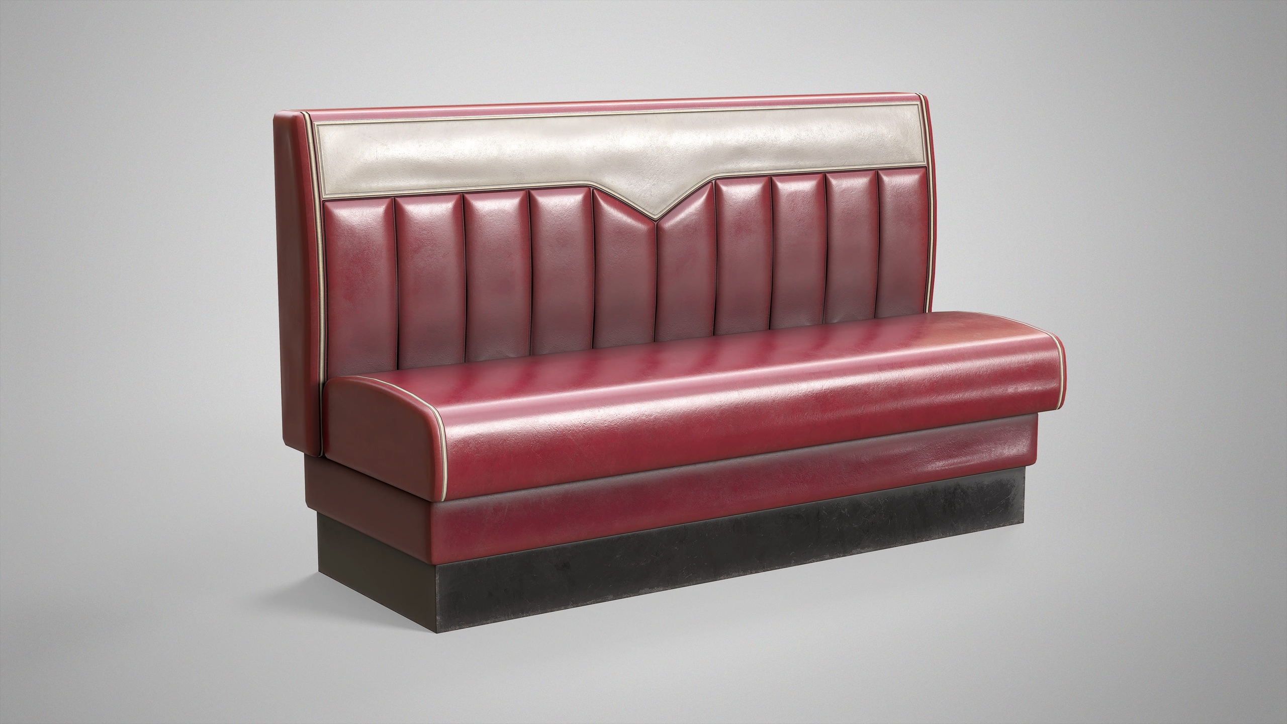 Media 1 for listing Retro Diner Sofa - Old Restaurant Leather Banquette - 6 Color Variations