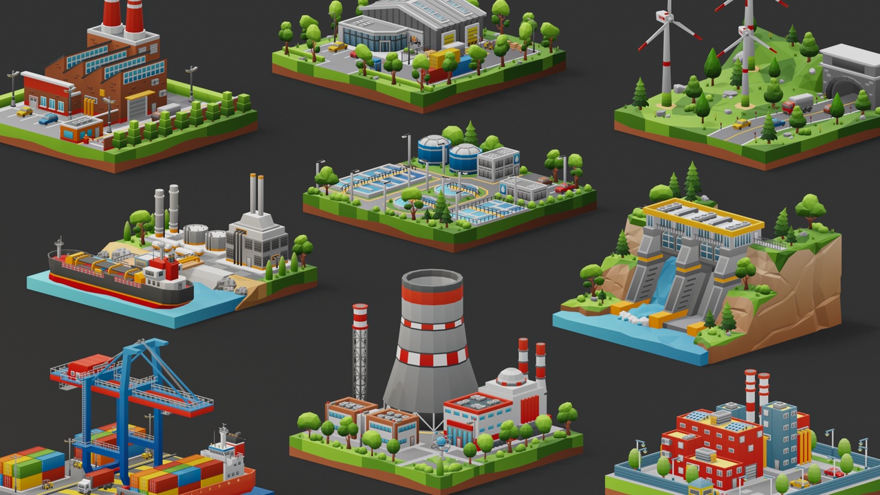 Media 1 for listing Low Poly Industrial Locations Pack