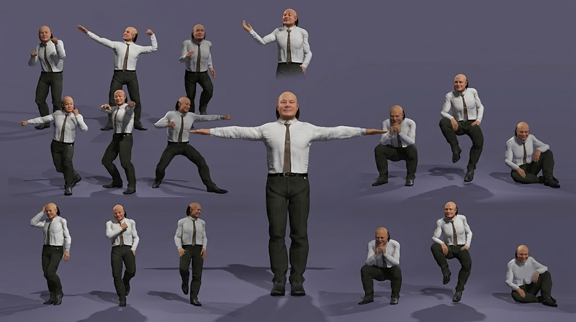 Media 1 for listing Unique Asian Office Male Character Fully Rigged with Facial Animation