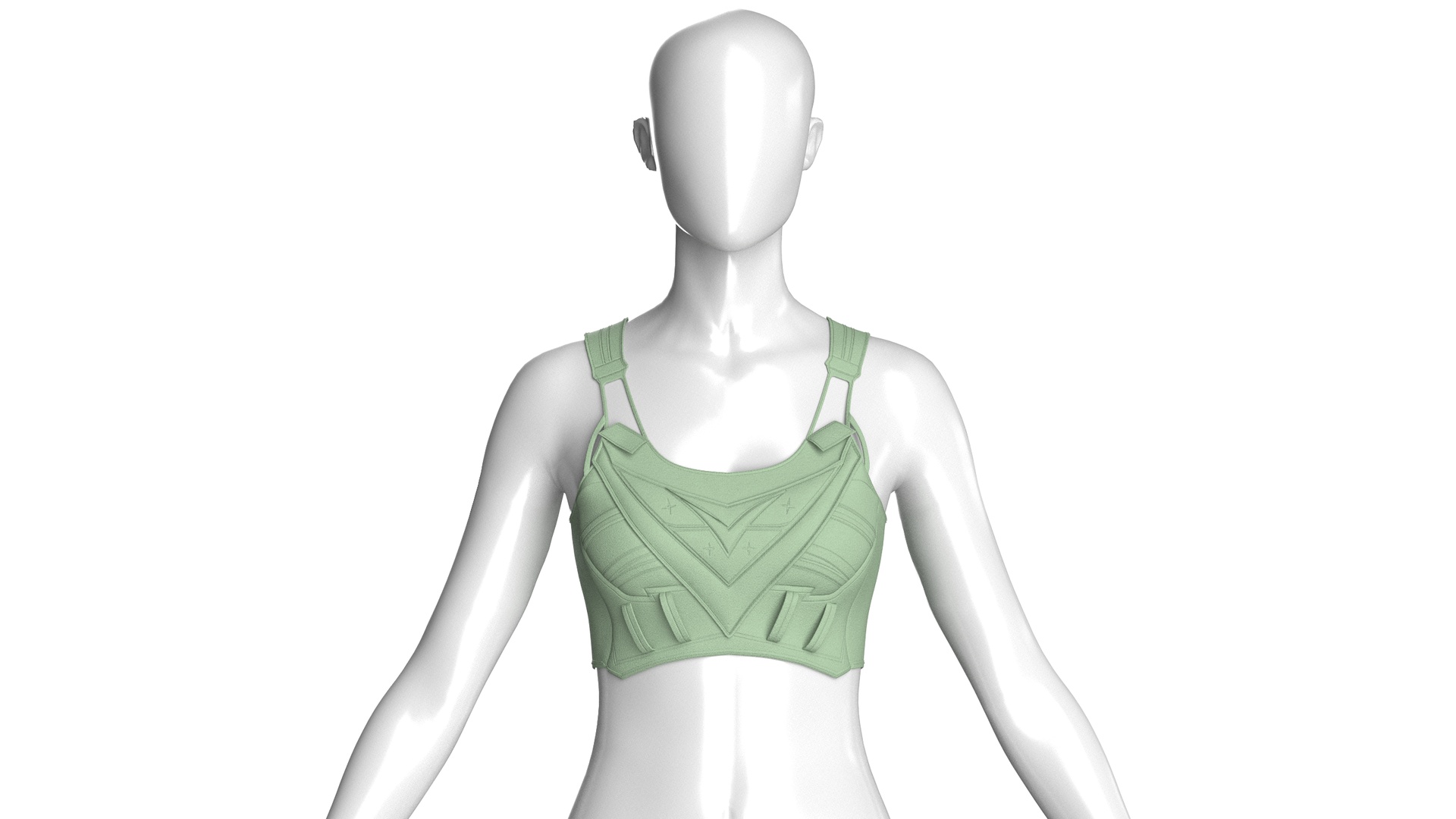 Media 1 for listing Girls Sage Crop Bralette Top | High Poly