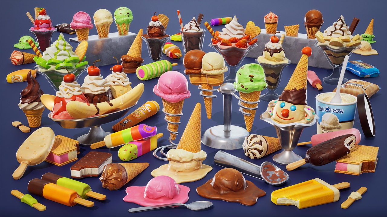 Media 1 for listing Stylized Food: Ice Cream - Unreal Engine